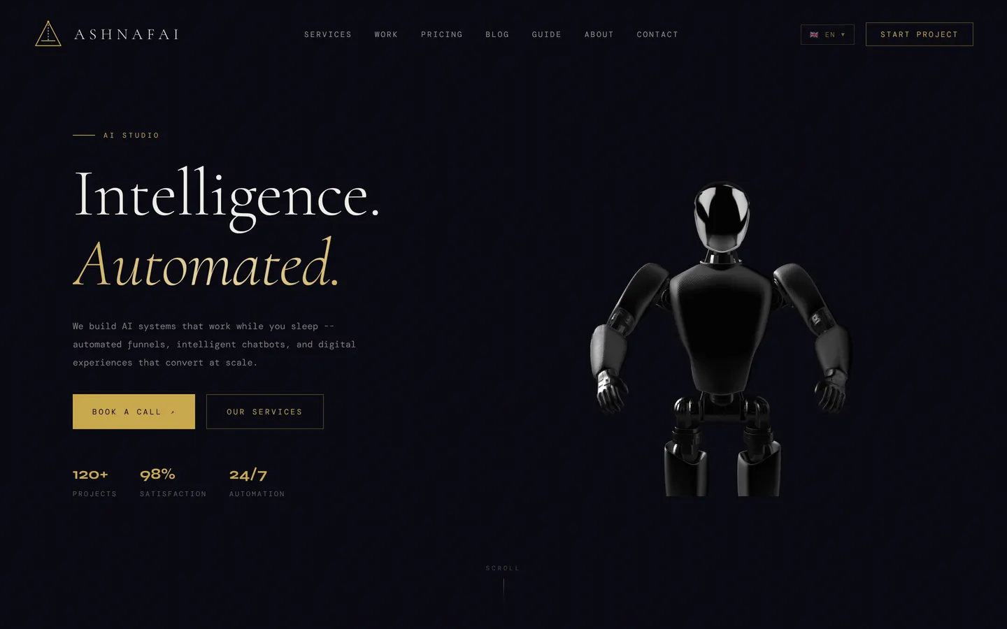 Screenshot of the Ashnafai website