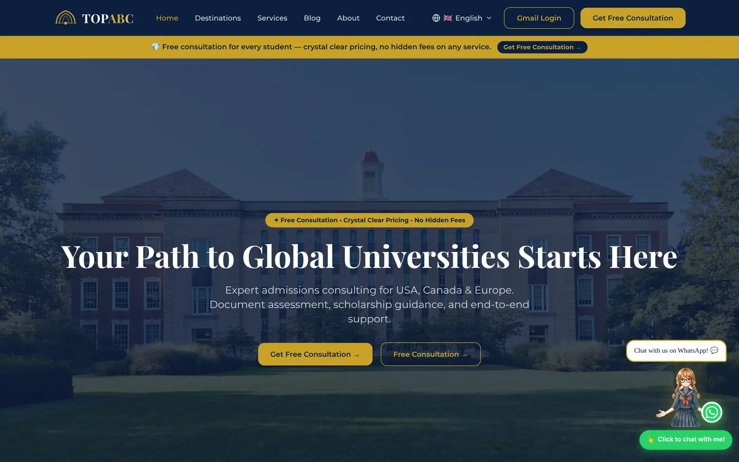 Screenshot of the TopABC website